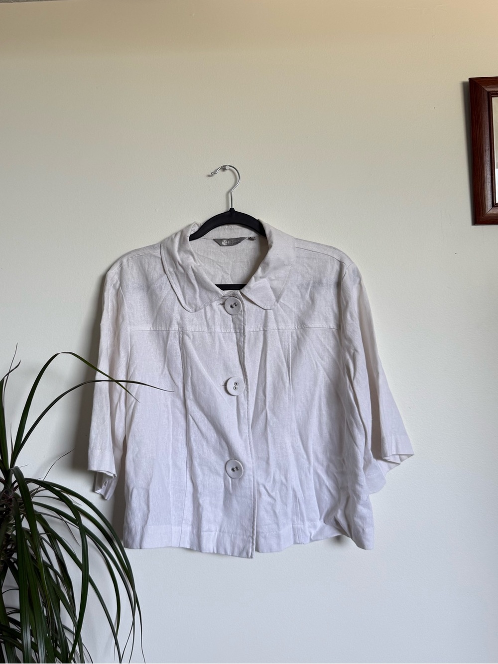 Linen Blend Mia Moda Button Jacket Shirt